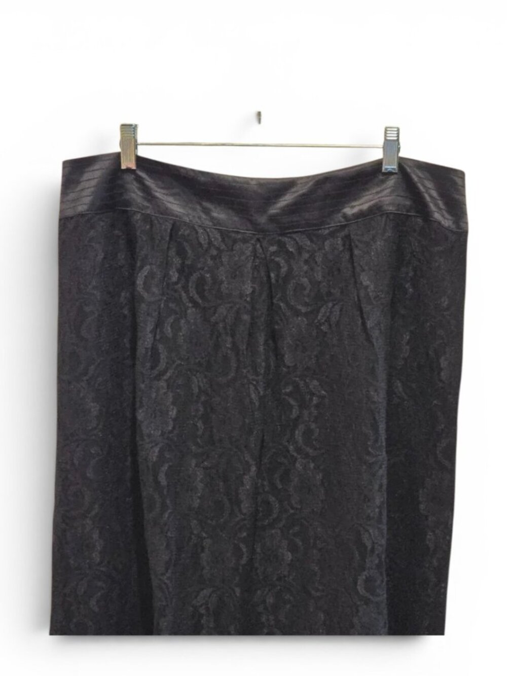 Worthington Black Lace Midi Skirt 16W Plus Size NWT Elegant A Line Evening